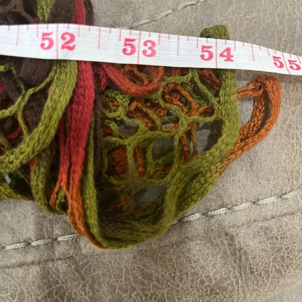 Unbranded Ruffle Scarf Womens OS Multi Color Good Crochet Mesh‎ Boho Spiral